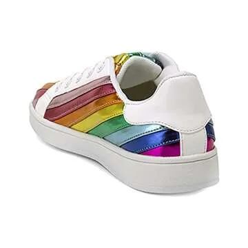 Wanted Women's Cardi Rainbow Stripe Lace-Up Sneaker