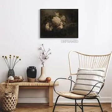 NONPAI Vintage Moody Peony Canvas Wall Art for Home