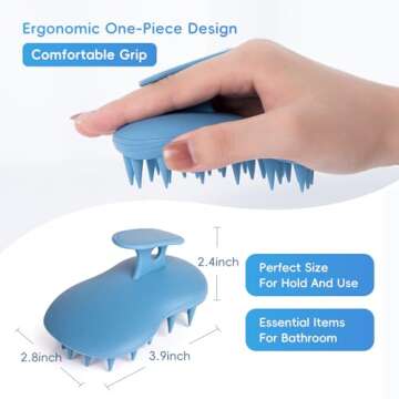 ANAOTA Hair Scalp Massager Shampoo Brush 2Pack, Scalp Scrubber 100% Silicone,Scalp Exfoliator for Dandruff Removalfor, Hair Brush for Hair Growth,Waterproof(Blue+Orange)