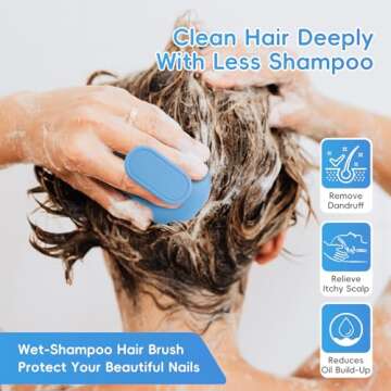 ANAOTA Hair Scalp Massager Shampoo Brush 2Pack, Scalp Scrubber 100% Silicone,Scalp Exfoliator for Dandruff Removalfor, Hair Brush for Hair Growth,Waterproof(Blue+Orange)