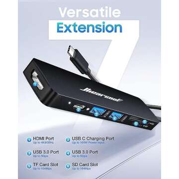 Hiearcool USB C Hub, USB C Hub Multi-Port Adapter for MacBook Pro/Air M1 M2, 4K HDMI USB C Dock Dong...