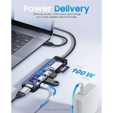 Hiearcool USB C Hub, USB C Hub Multi-Port Adapter for MacBook Pro/Air M1 M2, 4K HDMI USB C Dock Dongle for iPad and Other Type C Devices