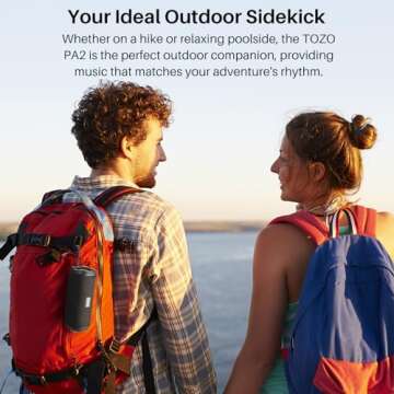 TOZO PA2 Bluetooth Speaker with Dual Drivers & Dual Bass Diaphragms, Deep Bass Loud Stereo Sound, 25H Playtime, Custom EQ App Portable Wireless Speaker for Home Outdoors Travel Black