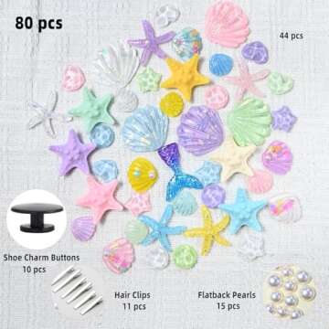 Large Slime Charms Cute Set Bulk - Ocean Theme Resin Animal Charms for Crafts DIY