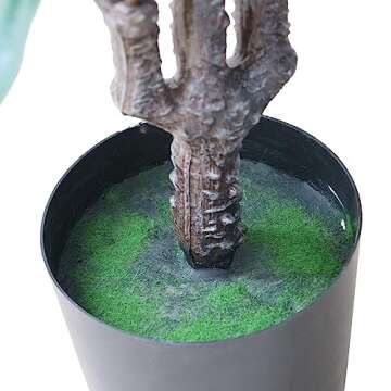 Artificial Camellia Flower Tree Plant for Home Decoration (White)