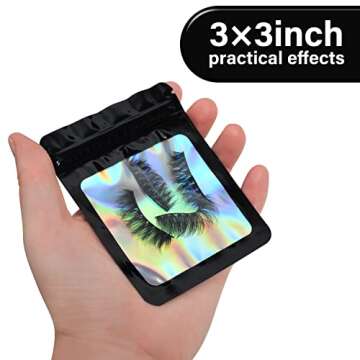 EONJOE 100-Pack Resealable Holographic Mylar Bags