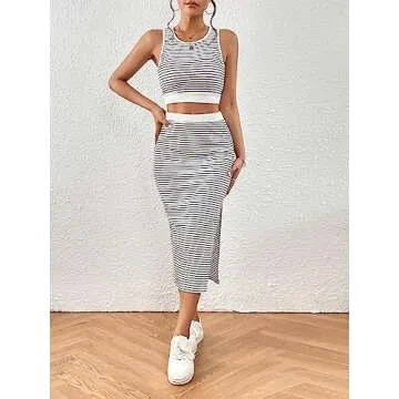 GORGLITTER Women's 2 Piece Skirt Set for Summer Style