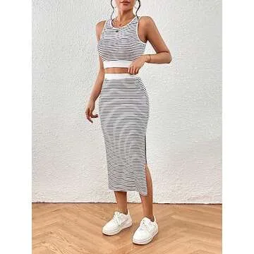 GORGLITTER Women's 2 Piece Skirt Set for Summer Style