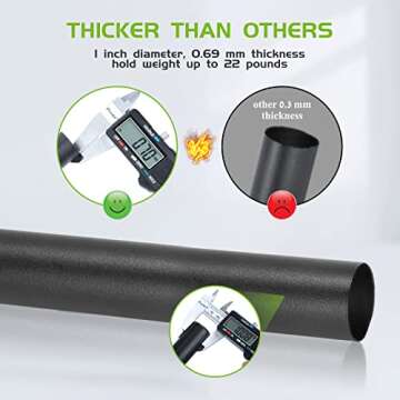 Adjustable 1 Inch Industrial Curtain Rod for Any Window