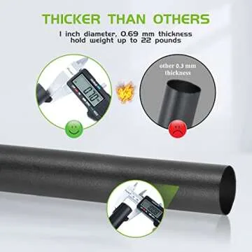 Adjustable 1 Inch Industrial Curtain Rod for Any Window