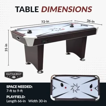Hathaway Midtown II 6 Ft Air Hockey Table for Family Fun