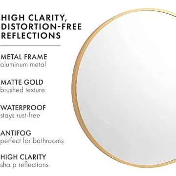 SHERBECK 24" Circle Round Wall Mirror for Home Decor