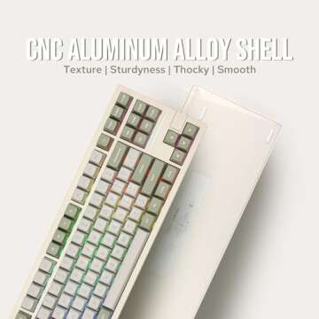 EPOMAKER x Feker Galaxy80 Gaming Keyboard, Aluminum Alloy Wireless Mechanical Keyboard, BT5.0/2.4G/USB-C Gasket-Mounted Keyboard, Hot Swappable, NKRO Creamy Keyboard (White, Marble White Switch)