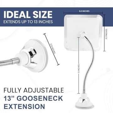 MIRRORVANA Fogless Shower Mirror with Adjustable Gooseneck
