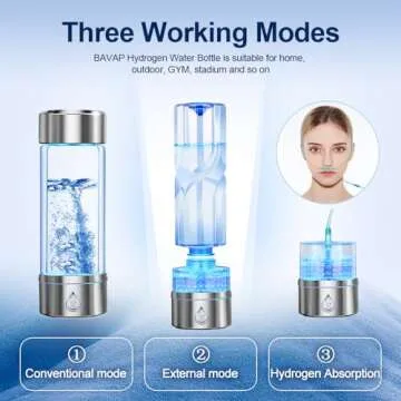 Hydrogen Water Bottle is a 3-Purpose Hydrogen Water Generator That uses Advanced SPE and PEM Technology for Hydrogen-Oxygen Separation, which generates Over 1500 ppb of odourless Hydrogen Water