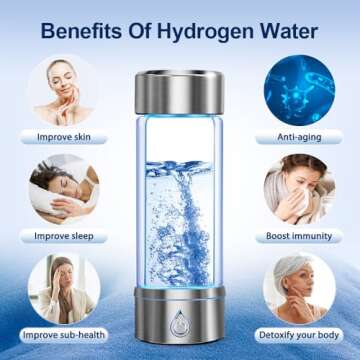 Hydrogen Water Bottle is a 3-Purpose Hydrogen Water Generator That uses Advanced SPE and PEM Technology for Hydrogen-Oxygen Separation, which generates Over 1500 ppb of odourless Hydrogen Water