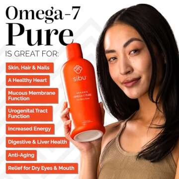 sibu Omega 7 Pure, 100% Pure Sea Buckthorn Juice (32 oz), USDA Organic – Boosts Immune System, Supports Cardiovascular Health, Amazing for Skin Hair and Nails