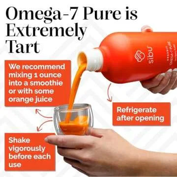 sibu Omega 7 Pure, 100% Pure Sea Buckthorn Juice (32 oz), USDA Organic – Boosts Immune System, Supports Cardiovascular Health, Amazing for Skin Hair and Nails