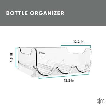 Simple Modern Water Bottle Organizer for Cabinet | Stackable Storage Plastic Organizer Rack for Bott...