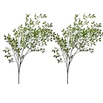 ASSR 43.3inches Artificial Eucalyptus Branches Set of 4,Faux Ficus Twig Home Office Decoration,Artificial Greenery Stems Faux Eucalyptus Leaf Branches