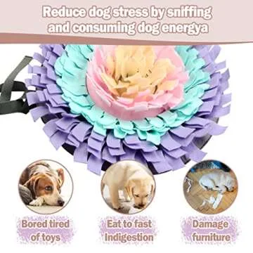 IFOYO Snuffle Mat for Dogs, Sniff Mat Slow Feeding Mat, Interactive Feed Game for Boredom, Help Stress Relief and Training, Encourages Natural Foraging Skills(Purple)…