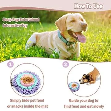 IFOYO Snuffle Mat for Dogs, Sniff Mat Slow Feeding Mat, Interactive Feed Game for Boredom, Help Stress Relief and Training, Encourages Natural Foraging Skills(Purple)…