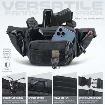 LIVANS Tactical Fanny Pack - Concealed Carry & Good Fit
