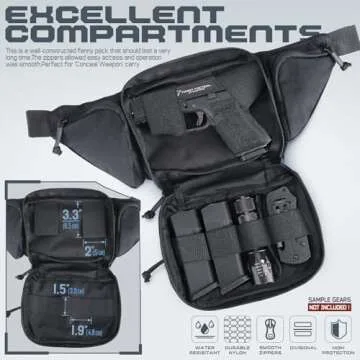 LIVANS Tactical Fanny Pack - Concealed Carry & Good Fit
