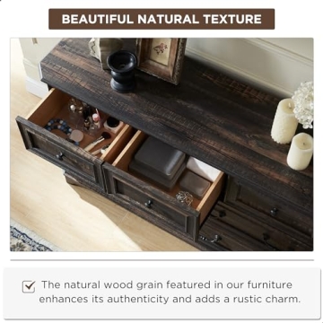 T4TREAM Rustic 7-Drawer Dresser for Bedroom Storage