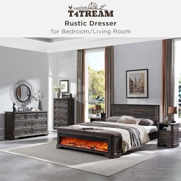 T4TREAM Rustic 7-Drawer Dresser for Bedroom Storage