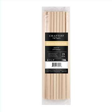 Wooden Dowel Rods 3/8 inch x 12 inch - Pack of 25