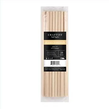Wooden Dowel Rods 3/8 inch x 12 inch - Pack of 25