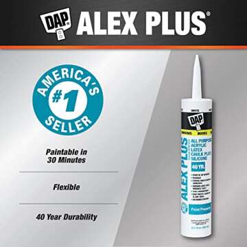 DAP INC 18152 10.1oz White Alex Plus Acrylic Latex Caulk with Silicone