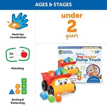 Learning Resources Tony the Peg Stacker Dump Truck - Fun Educational Toy