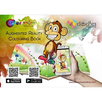 Animation in Augmented Reality Coloring Books for Kids - the New Interactive 4-Pack, 3D Coloring with Animation, AR/VR App Included