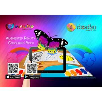 Animation in Augmented Reality Coloring Books for Kids - the New Interactive 4-Pack, 3D Coloring with Animation, AR/VR App Included