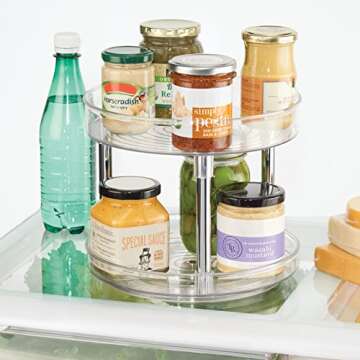 mDesign Clear 2-Tier Lazy Susan Organizer for Home