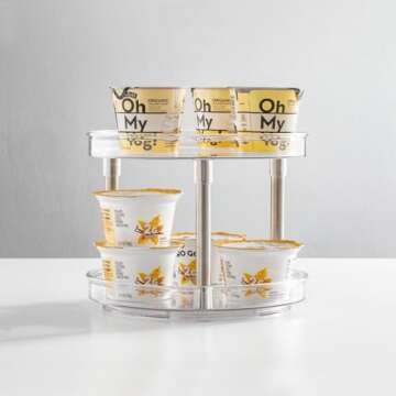mDesign Clear 2-Tier Lazy Susan Organizer for Home
