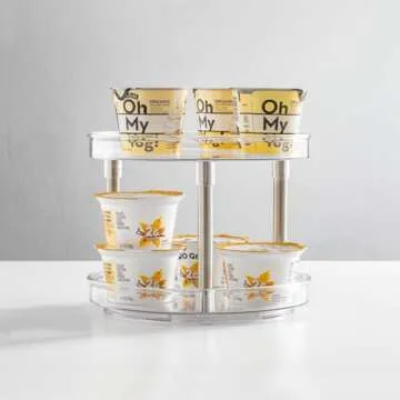 mDesign Clear 2-Tier Lazy Susan Organizer for Home