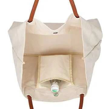 Ziqi 100% Canvas Bags Reusable Washable Tote Bag Perfect for Crafting Decorating Eco Friendly Large Foldable Heavy Duty Grocery Shopping (beige)