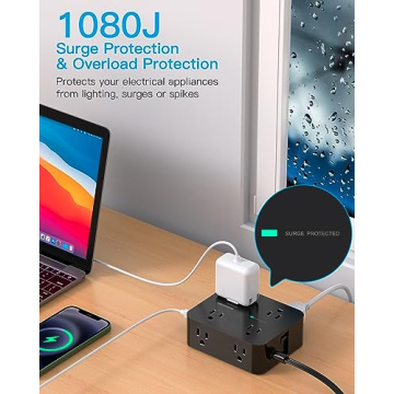Surge Protector Power Strip with USB Ports for Dorm