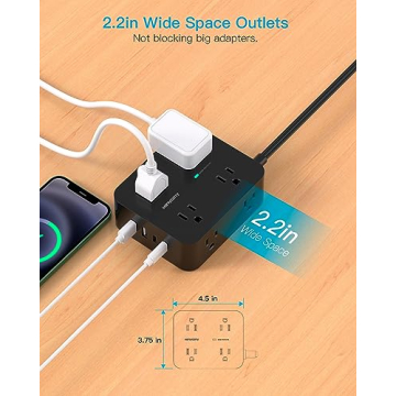 Surge Protector Power Strip with USB Ports for Dorm