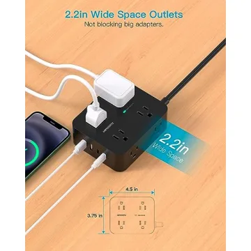 Surge Protector Power Strip with USB Ports for Dorm
