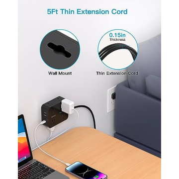 Surge Protector Power Strip with USB Ports for Dorm