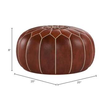 Premium Handmade Dark Brown Tobacco poufs Moroccan Leather Pouf,Ottoman Footstool Hassock 100% real Natural Leather pouffe,Home gifts, wedding gifts, foot stool