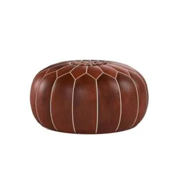 Premium Handmade Moroccan Leather Pouf for Stylish Homes