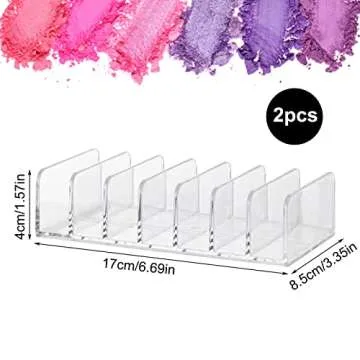HFGFUEE Makeup Palette Organizer,Acrylic Eyeshadow Palette Pallet Holder,7 Sectons BPA Free Divided ...