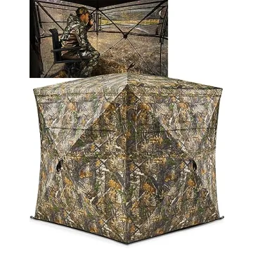 TIDEWE Hunting Blind - 270 Degree See Through with Carry Bag for 2-3 Persons, Pop Up Ground Blinds (...