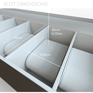 Elegant Watch Box Organizer with Glass Top and Magnetic Closure