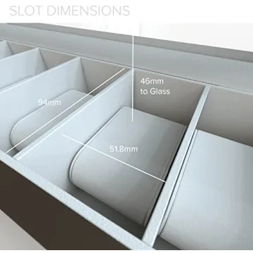 Elegant Watch Box Organizer with Glass Top and Magnetic Closure